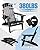 POWERWOOD Folding Adirondack Chair Set of 2, Thicker Plate|Higher Back Plastic Adirondack Chairs with Cup Holder, Composite Chair Weather Resistant for Outdoor, Patio, Lawn, Fire Pit Chairs(Black)