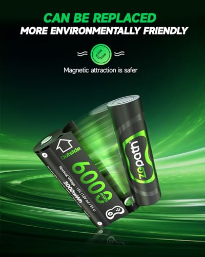 Zepath Xbox Controller Battery Pack 4 x 6000mWh Rechargeable Lithium AA Batteries with Charger for Xbox One/Xbox Series X|S Xbox One S/Xbox One X/Xbox One Elite Controllers