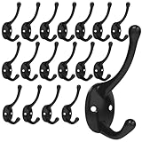 CRXCRC 18 Pack Wall Hooks for Hanging, Strong Load-Bearing Capacity, Metal Towel Hook, Easy Installation, Coat Hooks Heavy Duty, Apply to Bathrooms, Bedrooms, Living Rooms, Entrances(Black)