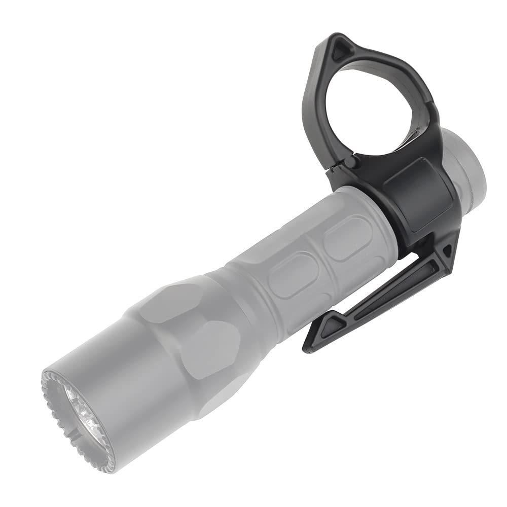 Anneau de Lampe de Poche Tactique de 2,2 cm, Support de Lampe de Poche Portable avec Clip de Poche, Accessoires de Lampe de Poche