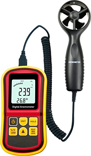 Fru anemometer 45m/s (88mph) lcd digital thermometer electronic h…