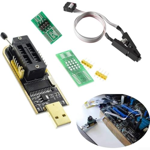 Programador USB serie CH341A Chip de quemador 24 para EEPROM y para BIOS Writer 25 para flash, soporta chips de 8 pines/16 pines con extensiones de puerto y pin