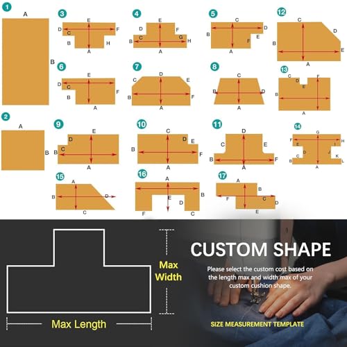 frides Custom Bench Cushion, Window Seat Cushion, Bench Cushions for Indoor/Outdoor Furniture, Bay Window, 75D High-Resilience Foam, Removable Cover, Optional Piping And Colors(Thickness4cm) - Image 8