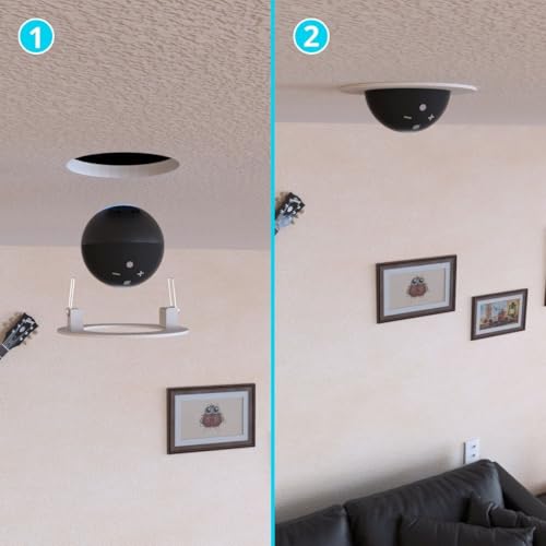 Suporte Preto de Embutir no Teto para Alexa Echo Pop - Design Elegante