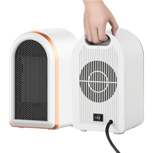 Chauffage d'appoint Electrique Economique Portable, Mini Radiateur Soufflant Mobile PTC Ceramique, 1200W/800W Silencieuse Chauffage Cinétique,Chauffage Petit...