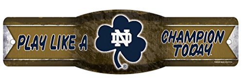 FGCSports Notre Dame Play Like A Champion Today PLACT Fighting Irish 4 x 17 Plastic Street Sign