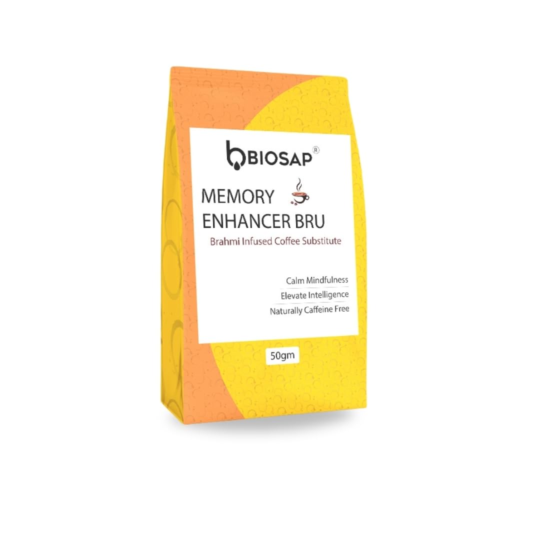 Biosap Coffee Substitute Memory Enhancer Bru Brahmi | Caffeine Free Herbal Coffee Alternative | 50 Grams | Calm Focus Cognitive Support | Smooth Daily Ritual-picture-10