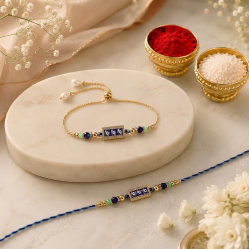 Image of DeoDap Shiv Parvati Design Rakhi Lumba Bhabhi Set of 5 with Chocolate, Silver Pooja Coin, Greeting Card, Lumba Rakhi for Bhabhi - Rakhi Gift for Bhai & Bhabhi