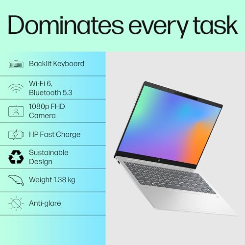 Image of HP Pavilion Plus Laptop 13th Gen Intel Core i7-1355U,14-inch (35.6 cm) OLED,UWVA,16GB RAM, 1TB SSD,Intel Iris Xe Graphics,5MP Camera, B&O,Backlit KB, (Win11,XBOX Game Pass, Silver, 1.44kg) 14-ew0153TU