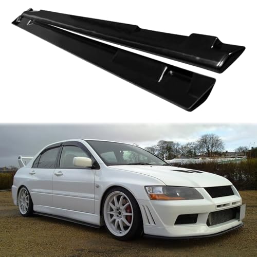 HYPER GLORY Universal Side Skirts 75 x 3.5 Unpainted Black JDM Style Flexible Polyurethane(PU) Side Extension Rocker Panel Spoiler for Most SUV Sedan Coupe