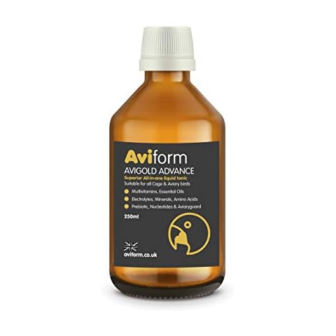 Avigold Advance Daily All-in-one Liquid Cage and Aviary Bird Tonic - Bird Multivitamin, Essential Oils, Electrolytes, Minerals, Amino Acids and Aviaryguard. Suitable for All Cage and Aviary Birds (250ml) Cover