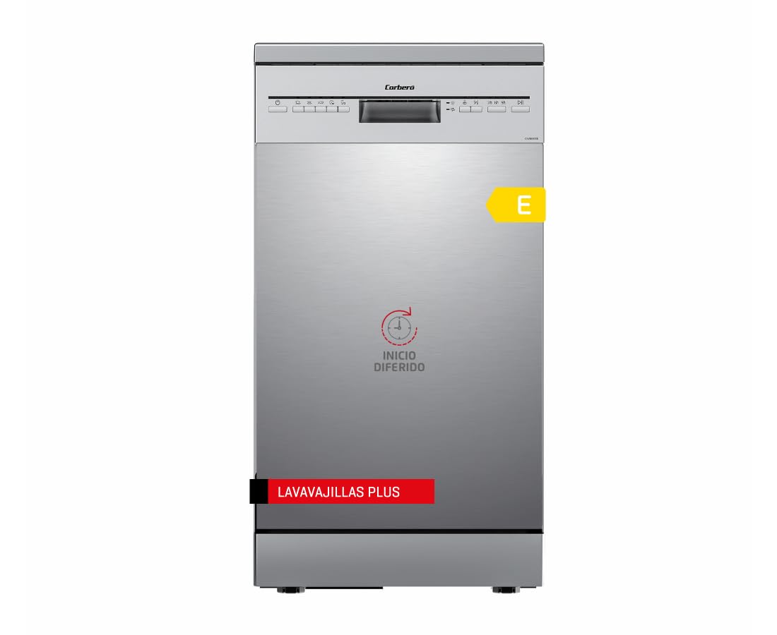 Corberó - Lavavajillas Plus 45cm | CLVM403W | 10 Cubiertos 5 Programas con 4 Temperaturas, Indicadores LED, Color Blanco, Inicio Diferido, Función Inicio-Pausa, 49 Db, Eficiencia Energética E — view 11
