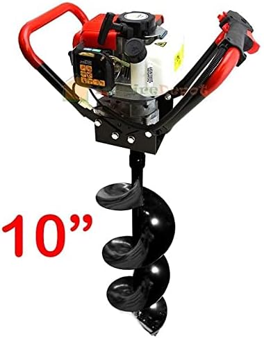 Miniatura 2 de XtremepowerUS V-Type Earth - Taladro para barrena de árbol de 55 cc, 2 tiempos, alimentado a gas con (2) brocas (4 y 10 pulgadas)