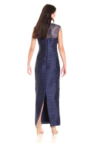 london times navy lace dress London Times Navy Shimmer Shutter/Lace Sleeveless Stretch Sheath Dress, 12R $169