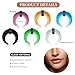 Qmcandy 6 Pairs Glass Septum Stretching Kit Set C Shape Pincher Tapers O-Rings Buffalo Nose Septum Ear Hinged Segment Daith Piercing, 2g(6.0mm)