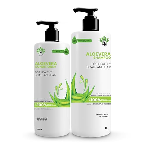 Image of GIR Aloe Vera Shampoo - 1L & Conditioner - 500 ML- for Silky Smooth Hair & Scalp Nourishment - Combo Pack