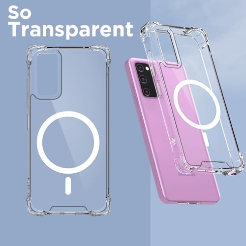 Image of Pikkme Back Cover for Samsung Galaxy S20 Fe 5G Mag-Safe Shockproof PC + TPU Protective Case Magnetic Support Bumper Case (Transparent Mag-Safe)