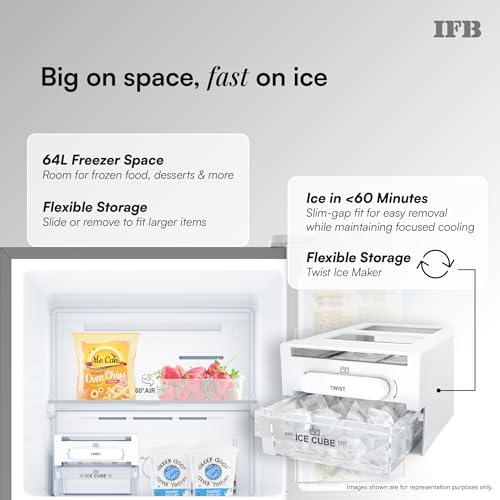 Image of IFB 241L 2 Star 7-in-1 Multi Mode, Advanced Inverter Frost-Free Double Door Refrigerator with 30 Hrs Cooling Retention & 4 Year Super Warranty (2026, IFBFF-291BYBSE, Brush Grey)