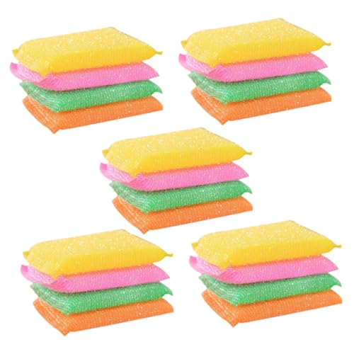 CIYODO 20pcs Kitchen Dish Sponge Scrubber Sponge Dishwashing Scrubber Natural Dish Sponge Rinse Clean Kitchen Soap Dispenser Sponges Scrub Pads for Dishes Kitchen Scrubber Pot Wipes Nylon