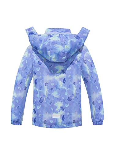 Girls Hooded Rain Jacket Waterproof Raincoat Fleece Lined Coat for Kids2