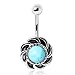 Antique Turquoise Burst Navel Ring