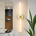 Gednbo Dimmable Gold LED Bathroom Vanity Lights Fixtures Over Mirror 22.44 inch Modern 360° Sconces Wall Lighting Bar 20W 3600K Warm Light for Farmhouse Bedroom Living Room
