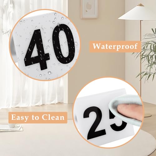 Numéros de table en acrylique 1 à 40 double face blancs pour réception