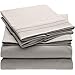 Mellanni Bed Sheet Set - Brushed Microfiber 1800 Bedding - Wrinkle, Fade, Stain Resistant - 4 Piece (Queen, Light Gray)