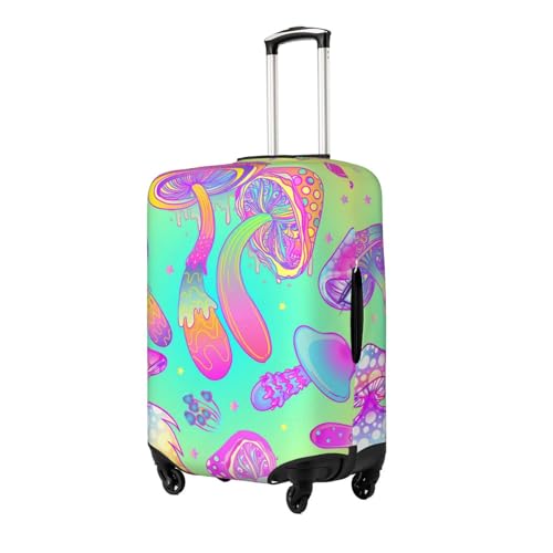 Psychedelic Trippy Mushrooms Luggage Cover, Protective Washable Suitcase Cover - Travel High Elastic Fibers Suitcase Protector Fits X-Large2