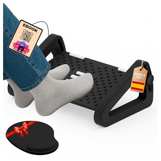 ALEHC® Versión Mejorada 2.0 [Pack 2 pcs + Ebook Exclusivo] Reposapiés de Oficina Antideslizante y Ajustable en 6 Alturas + Alfombrilla Premium - Dile Adiós a la Fatiga y Trabaja con Máxima Comodidad