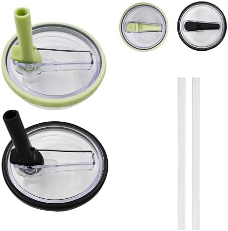40 oz Replacement Lid for Stanley Quencher Tumbler Flip Straw, 2 PCS Spill Proof Lid Accessories Fit for Stanley with handle, Leak-Proof Splash Resistant Replaceble Cover Cap for Stanley, (a)