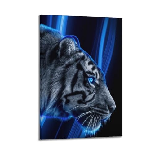 Image tigre blanc koanga affiche déco murale chambre 60x90cm