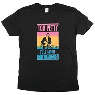 SHANTOU Tom Petty T Shirt – Full Moon Fever Black 100% Heartbreakers - Les Beatles, Paul McCartney, John Lennon, RIngo Starr, George Harrison