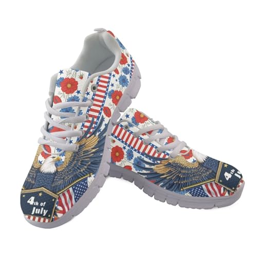 Image of Jeiento American Flag Shoes Men's Fashion Sneaker Sports Running Shoes Causal Travel Walking Flat Shoe Breathable