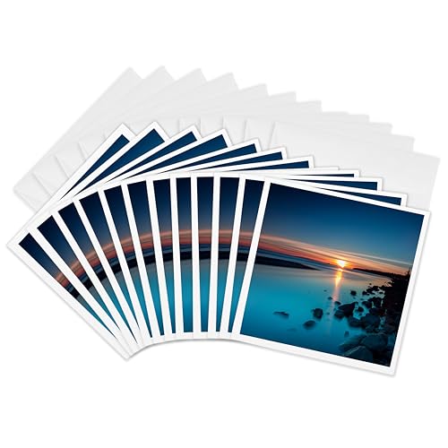 Cartes de vœux Coucher de soleil White Rock - Lot de 12 cartes carrées 15,2 cm pour vos messages