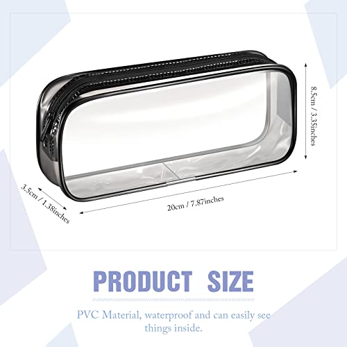 Image of Crtiin 60 Pcs Clear Pencil Pouch Bulk Makeup Cosmetic Bags for Women Large Capacity Box for Back to School Travel Toiletry Office Stationery(Black)