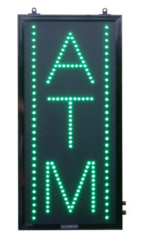 Green LED ATM Sign - 11"×24" Vertical Rectangle