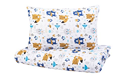 Sleepy Moon Kinderbettwäsche, Bettbezug-Set, Bettbezug 120x90cm + Kissenbezug 60x40cm, 100% Baumwolle, Made in Poland (blau), 90x120bezpipingu - Image 3