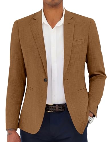 COOFANDY Men's Linen Blazer Casual Sport Coats Dress Formal Suit