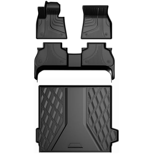 Floor Mats & Cargo Liner compatible with BMW X5 2026 2025 2024-2019 ONLY 5 Seats (Non 45e/50e & 7-Seats Models) | All Weather TPE Floor Mats for 2019-2025 2026 X5 G05 Accessories Anti-Slip Trunk Liner