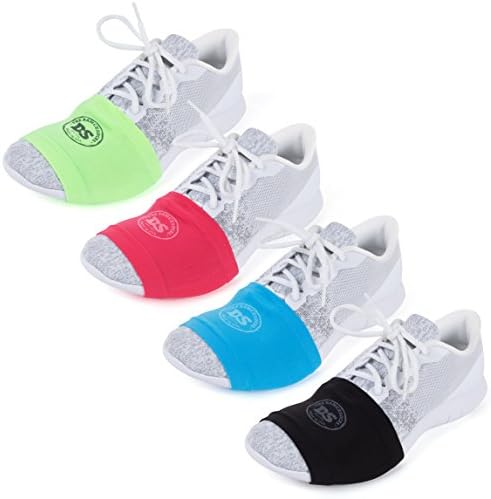 THE DANCESOCKS - 100% USA Made Over Sneaker Dance Socks, Smooth Floors (4 Pairs - Lime, Blue, Red, Black)