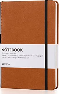 Notebook - Notebook A5 Classic Lined Journal with Pen Loop, A5 Notebook with Thick Paper, 8.4 x 5.7 inch, Back Pocket + Bookmark + Round Corner Paper + Banded
