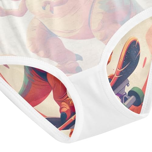 Cartoon Dino with Headphones Undies for Toddler Girls, Girls' Underwear, 2T–8 Years4