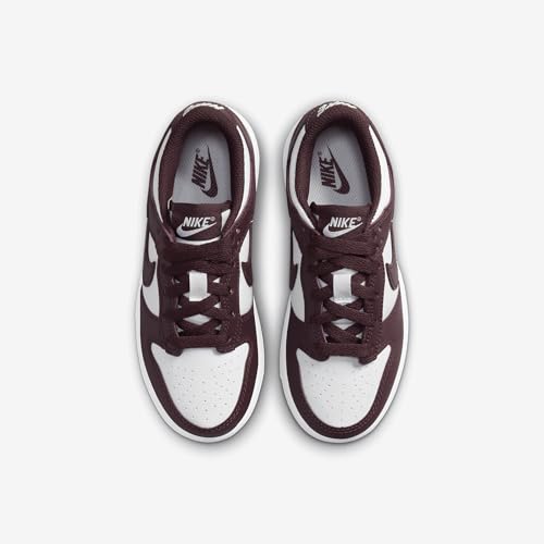 Nike Dunk Low Little Kids' Shoes (HJ9283-100, White/Gum Light Brown/Burgundy Crush) Size 12.54