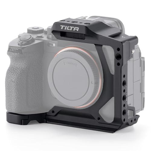 Image of Tilta Half Camera Cage for Alpha 7V A7V, A7IV, and A7R V | Lightweight Modular Design | ARCA Bottom Plate | Cold Shoe Accessory Mounting - Black
