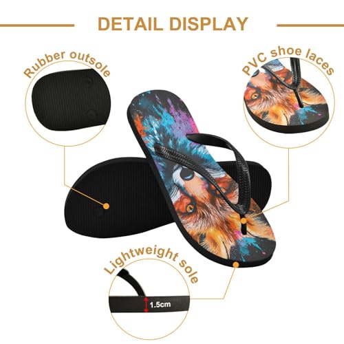 Cute Fox Flip Flop Beach Summer Casual Sandal for Women & Men Shower Shoes 208615392