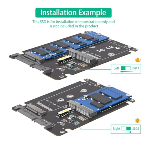 Adaptador 2 en 1 M.2 NGFF & MSATA a SATA3 2.5 con caja plástica miniatura 5