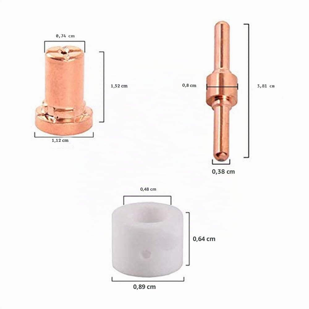 Lot de 40 chalumeaux de coupe plasma PT31 en cuivre avec embouts d'électrode pour CUT40/CUT50 PT31 LG40 40 A