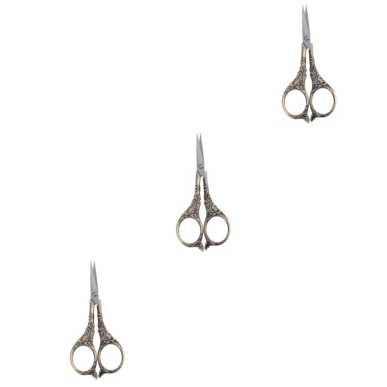 SHINEOFI 3pezzi Antica Forbice Da Cucito Stile Vintage Con Motivo Giglio Tagliafili Per Ricamo e Ritaglio Antico