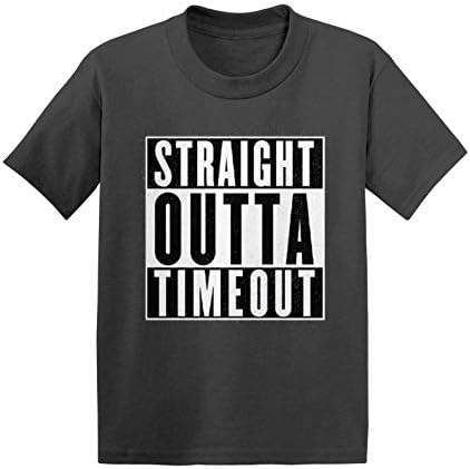 Haase Unlimited Straight Outta Timeout - Trouble Maker Infant/Toddler Cotton Jersey T-Shirt (Charcoal, 18 Months)